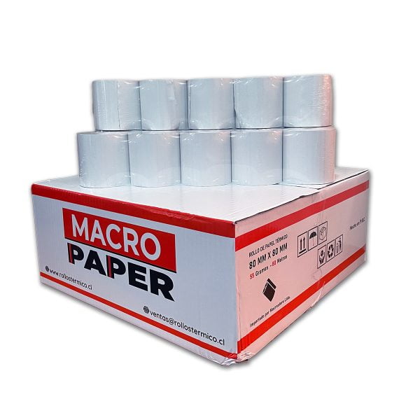 CAJAS 50 und de Rollos Térmicos para Boleta y Factura 80mm x 80mts 55Grs