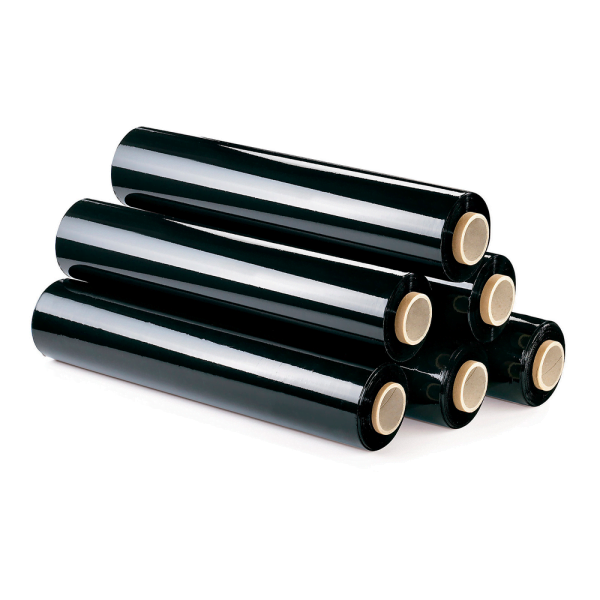 Film Stretch Negro para Embalar 180m x 500mm x 20mic 6 Rollos